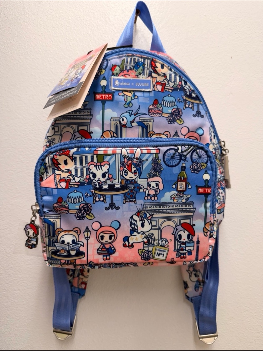 TOKIDOKI X JUJUBE EVERYDAY MINI BACKPACK-C'EST LA VIE À PARIS NWT